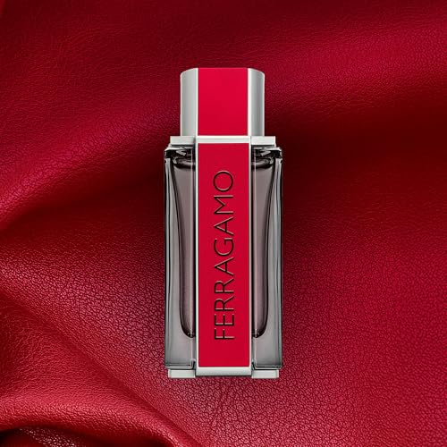FERRAGAMO Red Leather Eau de Parfum Pour Homme, Cologne Spray for Men, 3.4 Fl. Oz.