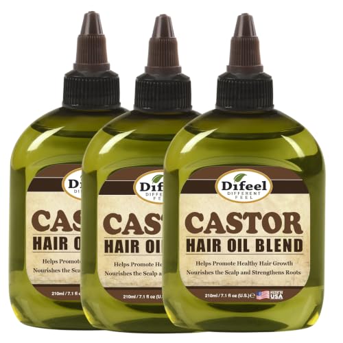 Difeel Mega Care Castor Hair Oil Blend - Travel Size 7.1 Ounce (PACK OF 3)