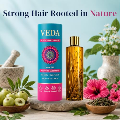 VEDA Active Herbs Hair Oil | Hair Growth Oil | Infused with Herbs | 200ml