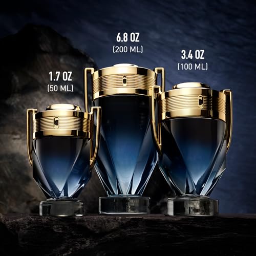 Rabanne Invictus Parfum for Men - Long Lasting Aromatic Aquatic Perfume with Lavender, Sandalwood & Musk - Trophy Bottle French Fragrance Spray from Paris, 6.8 oz