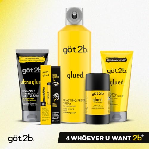 Got2B Glued Styling Spiking Hair Gel 2 - 6 oz tubes + 1 Travel 1.25 oz tube