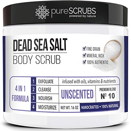 pureSCRUBS Unscented Exfoliating Body Scrub For Sensitive Skin, Large 16oz