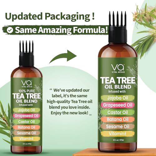 Tea Tree Hair Growth Oil 6 Fl Oz With Jojoba, Castor, Batana Oil