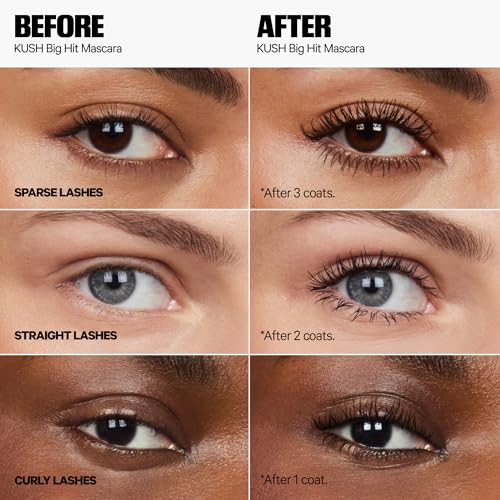 Milk Makeup KUSH Big Hit Volumizing Mascara – 12HR Clean High-Volume Mascara for Lifting, Lengthening + Defining Lashes – Clump + Smudge-Free, Weightless + Safe for Sensitive Eyes – Black, 0.28 oz