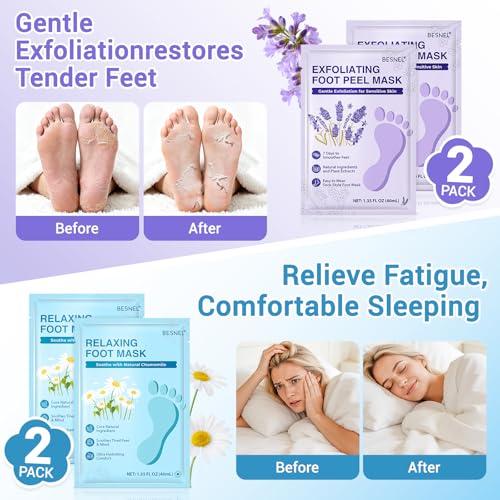 8 Pack Moisturizing Foot Mask,Hydrating Foot Masks for Dry Cracked Feet