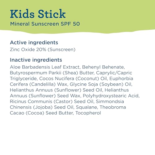 Blue Lizard Kids Mineral SPF 50 Sunscreen Stick, Zinc Oxide, 100% Mineral Actives, Developed for Kids’ Sensitive Skin, TSA-Friendly, Vegan, Paraben-free, Fragrance-Free, 0.5 oz