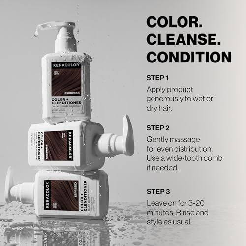Keracolor Color + Clenditioner, Semi-Permanent Color, Espresso, 12 Fl Oz
