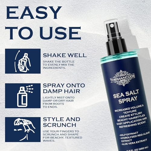 THEMANCODE Sea Salt Spray for Men, Texturizing Hair spray, 8.8 Oz