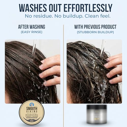 Smooth Viking - Hydrating Fiber Cream for Men, Medium Hair Hold - 2oz