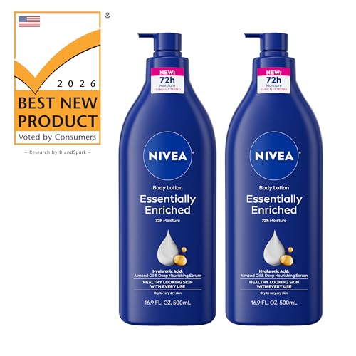 NIVEA Essentially Enriched Body Lotion, Value Pack, 2 x 16.9 FL OZ