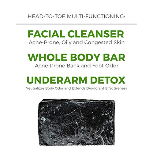 Rustic Maka Charcoal Soap Bar, Face & Body, Kaolin Clay, For Acne