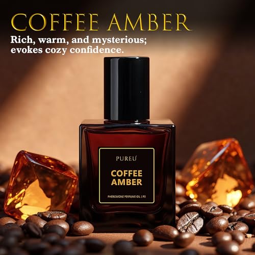 PUREU Pheromone Perfume for Woman, Long Lasting Pheromones Perfumes Oil Coffee Amber Vanilla Perfume Roll On 0.34FL OZ/10ML Travel Size Essential Oil Fragrance Eau De Parfum,Made in USA