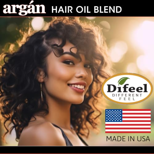 Difeel Argan Hair Oil Blend 7.1 Ounce - for Dry & Damaged Hair, Helps Improve Shine, Softness & Manageability, Lightweight Hair Treatment