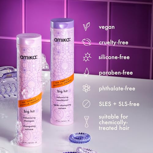 amika big hit volumizing shampoo, 275ml