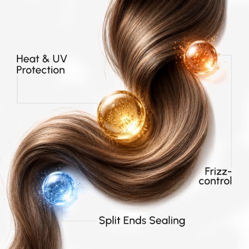 MAREE Hair Serum for Frizzy Dry Hair – Styling Capsules with Keratin, Argan Oil, Vitamins A E B5 – UV & Heat Protectant Frizz Control Serum for Women – Aceite Para el Cabello Treatment