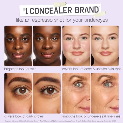 tarte shape tape creamy concealer – Full Coverage Makeup with Built-In Eye Cream, 24HR Hydrating Natural Moisturizing Matte Finish for Redness & Fine Lines, Vegan & Cruelty-Free, travel size, 16N