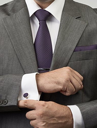 Premium Men’s Gift Tie Set Silky Necktie Pocket Squares Tie Clips Cufflinks For Men Multicolored