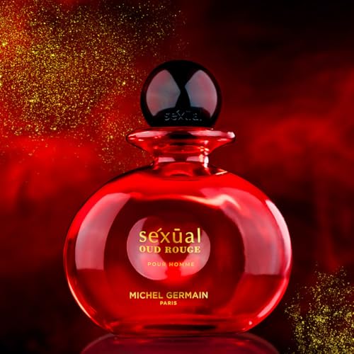 Michel Germain Sexual Oud Rouge Pour Homme Eau de Parfum Cologne for Men, Notes of Italian Bergamot, Sandalwood, Rare Oud Wood, 4.2 Fl Oz