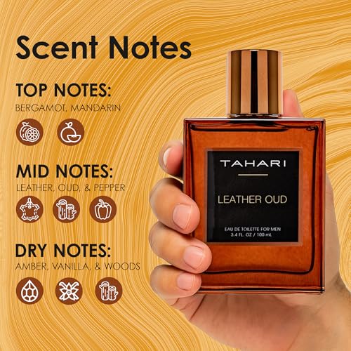 TAHARI Leather Oud Eau de Toilette for Men Bergamot Leather & Amber 100 ml