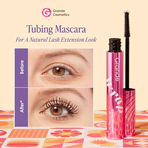 Grande Cosmetics GrandeWRAP Tubing Mascara, Black, Smudge-Proof Wear