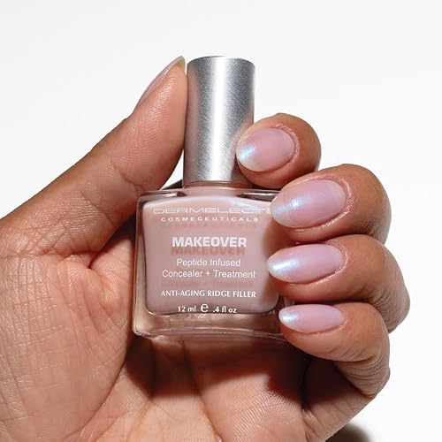 Dermelect Makeover Ridge Filler - Award-Winning Nail Treatment, Strengthens, Moisturizes, Conceals Imperfections, Keratin & Peptide Enriched, For Healthy, Smooth Nails 0.4 oz