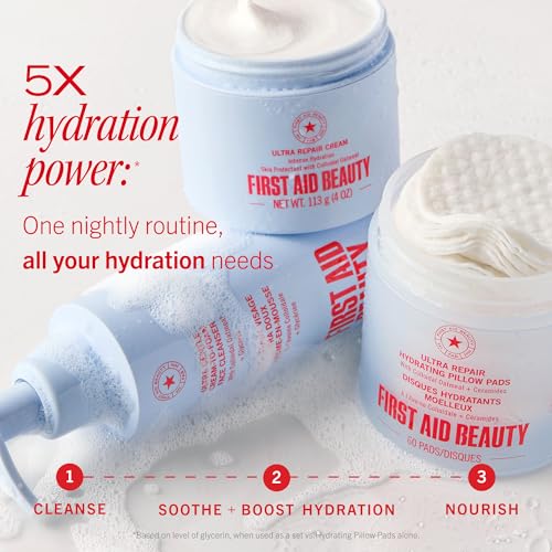 First Aid Beauty Ultra Repair Cream, Intense Hydration - Clinically Tested Face & Body Moisturizer with Colloidal Oatmeal - Supports Eczema & Dry Skin Barrier Repair - Fragrance Free - 6 oz