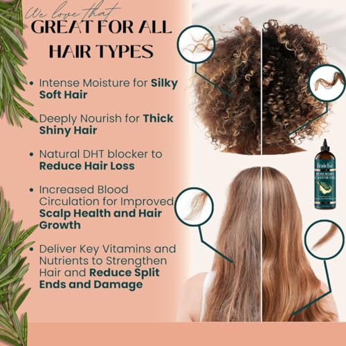 Essential Rosemary Castor Oil for Hair Growth Scalp Oil Hair loss Treatment