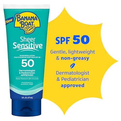 Banana Boat Sheer Sensitive Sunscreen Lotion SPF 50, 6 Fl Oz