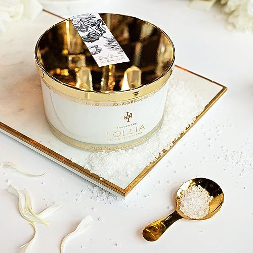 LOLLIA Elegance Bath Salts for Women, 20 oz, White Amber & Mirabelle Soak
