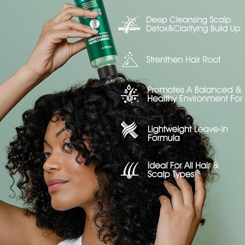 VOERUY Scalp Treatment, Rosemary Refreshing Scalp Treatment with Tea Tree, Clarifying Build Up & Purifying, Leave-In Scalp Detox for Dry Itchy Scalp,Vegan & Cruelty-Free,120ML