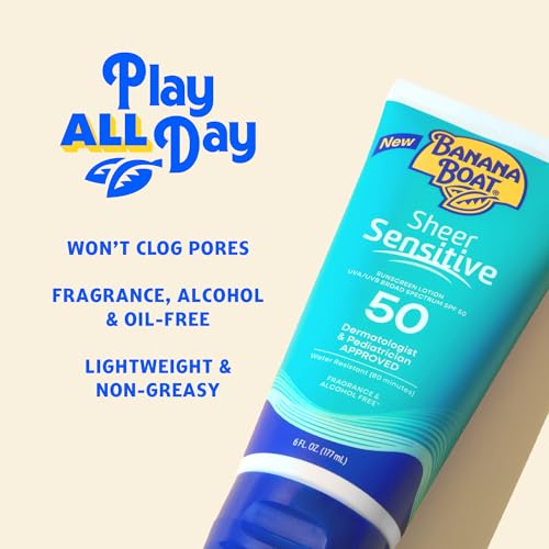 Banana Boat Sheer Sensitive Sunscreen Lotion SPF 50, 6 Fl Oz