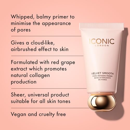 ICONIC LONDON Velvet Smooth Pore-Refining Primer | Vegan, 1.01 Fl oz