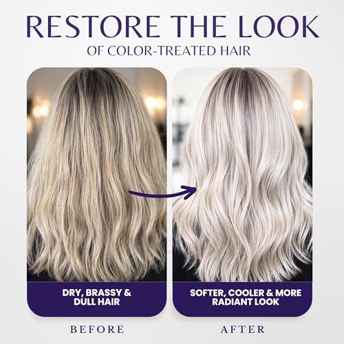 EDENIKA BOTANICALS Rosemary Purple Hair Mask Deep Conditioner with Biotin & Keratin, Reduces Brassiness & Yellow Tones for Blonde, Gray & Silver Hair, Hydrates & Helps Strengthen Hair, Sulfate-Free