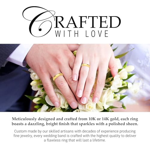 EWB Signature Jewelry Classic 5mm Solid Gold Wedding Band in 10K Yellow Gold, Comfort Fit, Finger Size 8