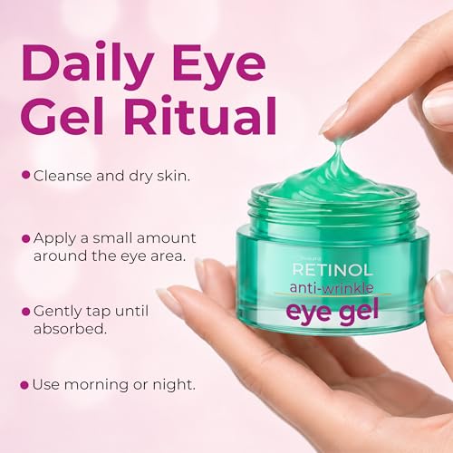LIVAURA Retinol Eye Gel - Under Eye Cream for Dark Circles, Puffiness, Bags