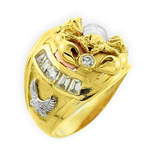 10K Multi-tone Gold Scorpion Men's CZ Ring (7)