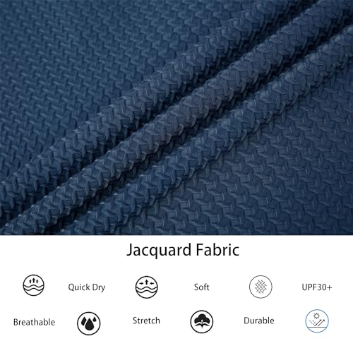 Alex Vando Mens Bubble Jacquard Polo Shirt Super Stretch Short Sleeve Polo Shirts for Men,Teal02,L