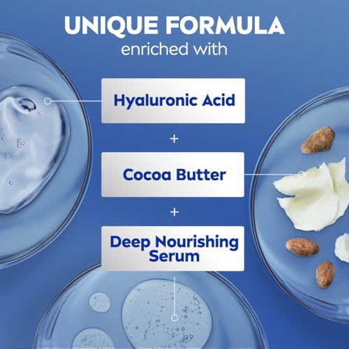 NIVEA Cocoa Butter Body Lotion for Dry Skin with Hyaluronic Acid, 33.8 Oz