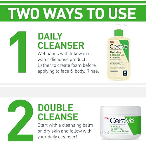 CeraVe Hydrating Foaming Oil Facial Cleanser with Hyaluronic Acid, 8oz
