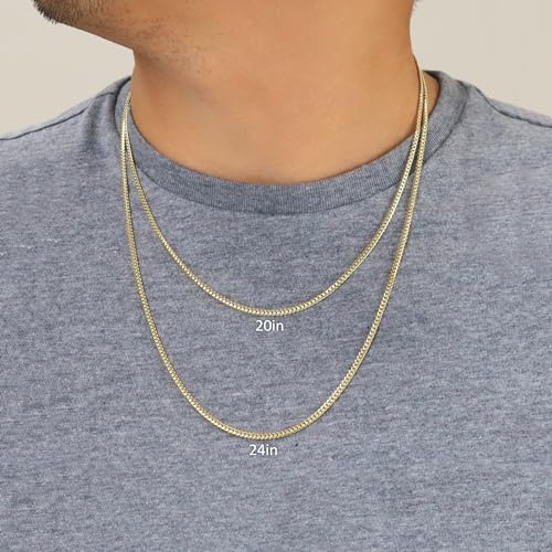 Nuragold 10k Real Yellow Gold Miami Cuban Link 2.7mm Solid Chain Necklace - 20"