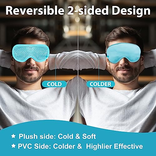 BeeVines Gel Eye Mask, Cooling Ice Masks for Puffy Eyes (2 Pack)