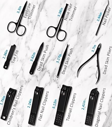MINKINH Manicure Set Professional Nail Clipper Kit-26 Pieces, Brown