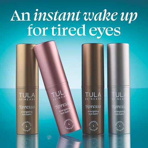 TULA Skin Care Spresso Energizing Eye Balm, Iced - Energizing & Hydrating Caffeine Under Eye Treatment for Dark Circles, Portable and Perfect to Use On-the-go, 0.35 oz.