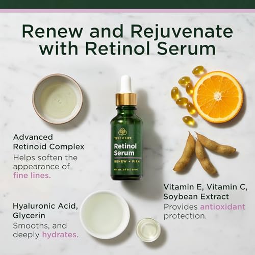 Tree of Life Retinol Serum for Face, Anti Aging Face Oil, 2 Fl Oz