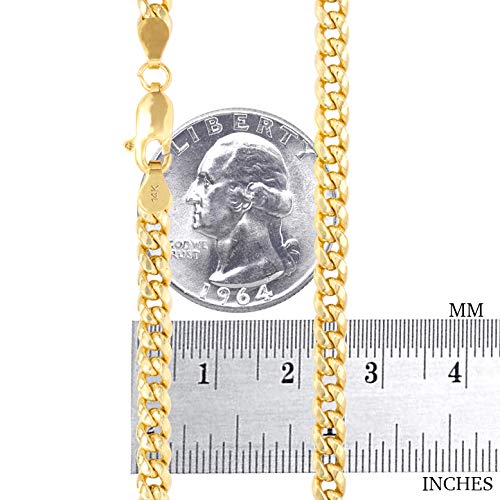 Nuragold 14k Real Yellow Gold Miami Cuban Link 4.5mm Chain Italian Bracelet - 8.5"