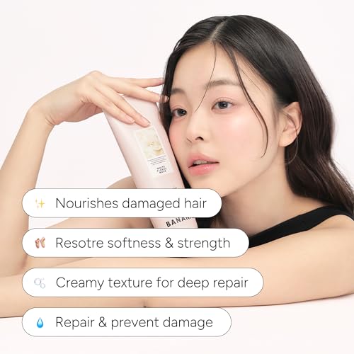 BANANAL Scented Repair Treatment Mask – Protein Enriched Deep Korean Hair Conditioner for Damaged – 17 Amino Acids, Botanical Oils, Shea Butter & Ceramide, White Floral Musk, 100 ml / 3.4 fl oz