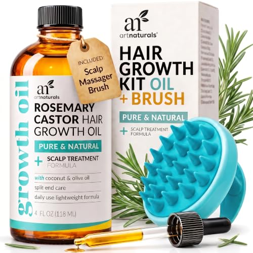 ArtNaturals Rosemary Oil for Hair Growth & Castor Oil Set, 4 oz, Women Men