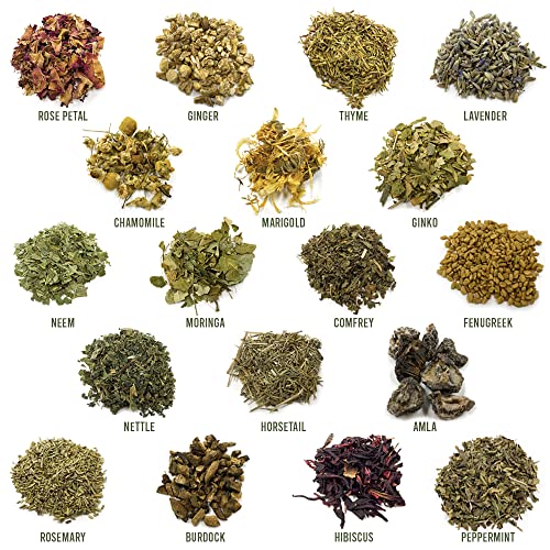 Well's Oil 18 Kinds Herbal Hair Mix Treatment – Natural Dry Herb Blend for Hair & Scalp Care, for DIY Hair Oil Infusion or Rinse, 2.5 oz