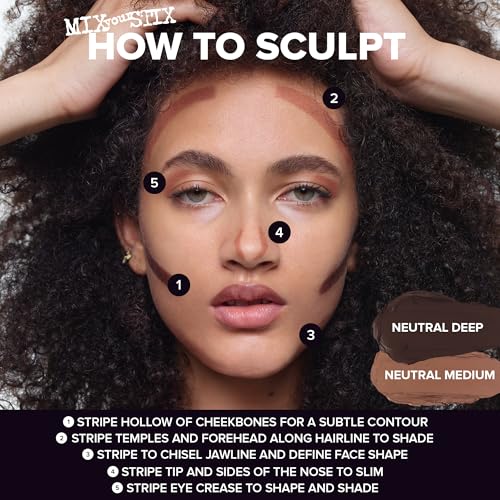 Nudestix Tinted Blur Sculpt Stick – Cream-to-Powder Matte Contour Stick for Natural Face Sculpting & Definition | Lightweight, Blendable, Vegan & Clean Beauty Makeup - Neutral Medium