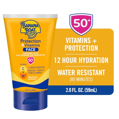 Banana Boat Protection + Vitamins Face Sunscreen Lotion SPF 50, 2 Fl Oz